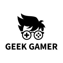 Cool gamer face icon with headset and game controller