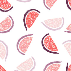 Figs Fruit Wedges Vector Seamless Pattern