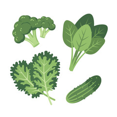 Fresh Green Vegetables Collection