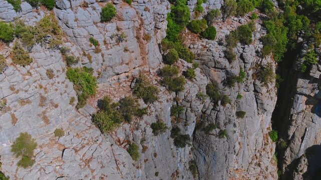 Aerial top view landscape Tazi Canyon in Manavgat, Antalya, Turkey.