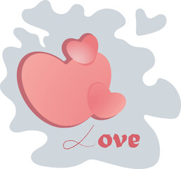 valentine day card with hearts