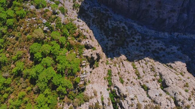 Aerial top view landscape Tazi Canyon in Manavgat, Antalya, Turkey.