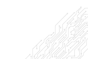 Abstract circuit board pattern with connecting lines and nodes