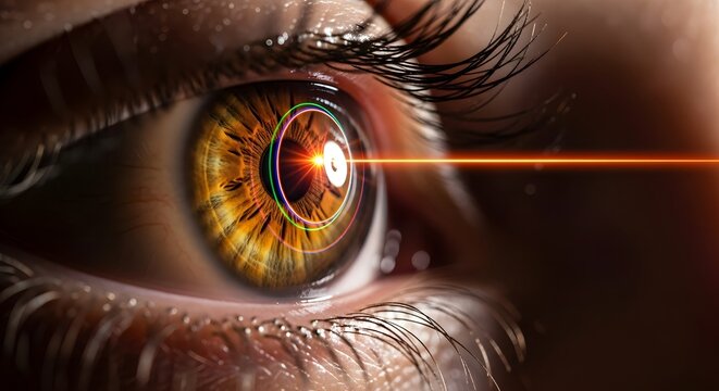 Human Eye Undergoing Advanced Laser Eye Surgery Futuristic Vision Correction Technology