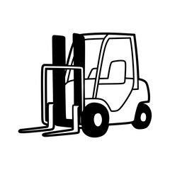 simple black and white left-facing forklift vector image