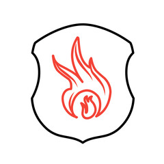 handdrawn fire shield