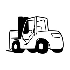 simple rear-facing forklift vector image