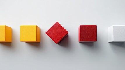 Colorful Geometric Blocks on White Background