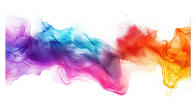 Colorful transparent swirls creating a vibrant visual display of blended hues and forms