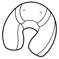 Neck pillow line art vector