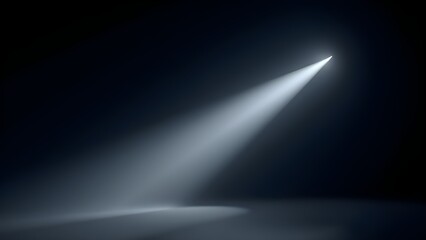 Single Spotlight Beam on Dark Stage with Smoke Effect