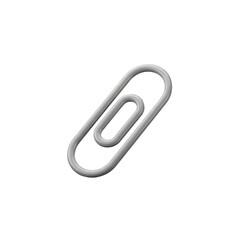 A 3d matte paperclip icon for office and business concepts