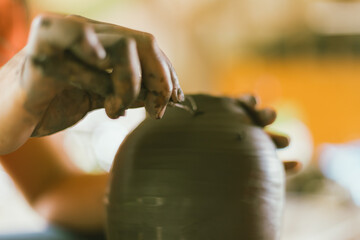  The process of creating pottery. 