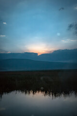 Fototapeta premium sunrise over the lake