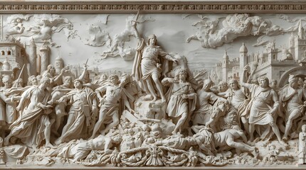 Renaissance Carving of the Battle of Marathon