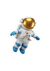 Fototapeta premium 3D Astronaut in Space Suit Floating on White Background