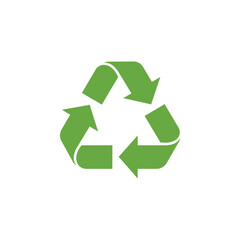 Obraz premium Green Recycle Symbol Isolated on White Background Representing Sustainability and Conservation