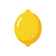 Bright Yellow Lemon Illustration on White Background for Summer and Freshness