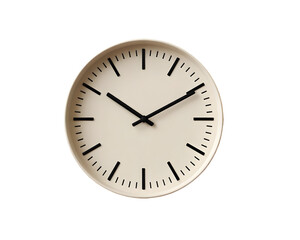 Modern Round Clock Isolated on Light Background