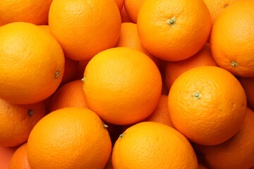 Fresh ripe oranges as background, top view