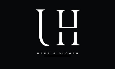 UH, HU, U, H Abstract Letters Logo Monogram