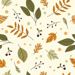 seamless pattern with autumn leaves