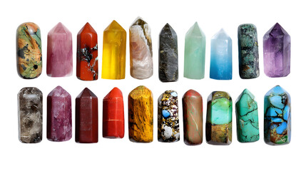 Vector illustration of a set of colorful beads, pills, and capsules on a white background, perfect for health and beauty designs