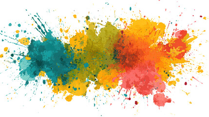 Fototapeta premium Colorful Paint Splatter Abstract on White