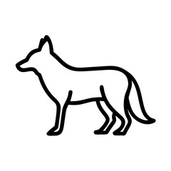 Line art illustration of a fox isolated on white background