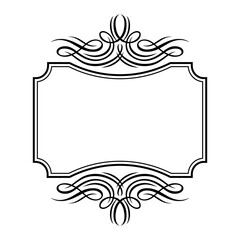 Vintage swirling frame. Retro decorative curling vignette.