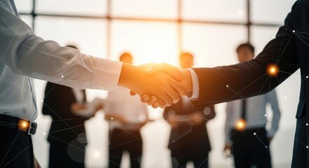 Business people shaking hands symbolizing a successful agreement and strong professional partnership