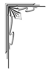 Corner in art nouveau style. Decorative geometric element.