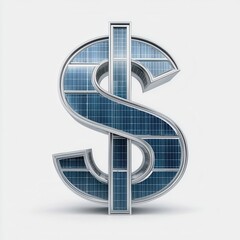 Energizing Finance concept. A stylized dollar sign made of solar panels, symbolizing the intersection of finance and renewable energy.