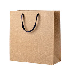 Elegant plain beige shopping bag with black rope handles for retail stores gifts and packaging suitable for customer purchases and ing display