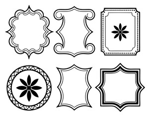 Collection of ornate decorative frames silhouette