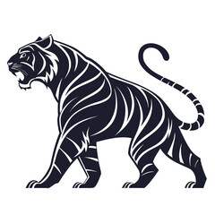 Fototapeta premium Stylized illustration of a roaring tiger, isolated on a white background