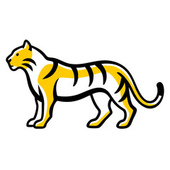 Stylized tiger illustration isolated on white background