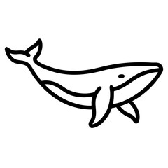 Whale illustration isolated on white background