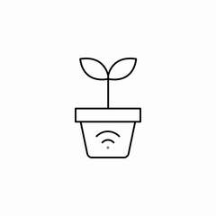 smart gardening icon sign vector