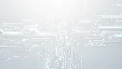 Circuit Board Animation with Light Trails and Smooth Camera Pan - Powered by Adobe