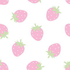 strawberry seamless pattern design for Baby shower, Greeting card, Clothing kids, Fabric print, Wallpaper, Wrapping paper, card, scrapbook. Cartoon fruit