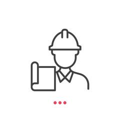 Engineer icon. Thin line icon vector.