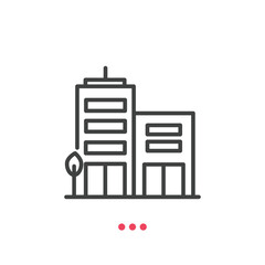 Building icon. Thin line icon vector.