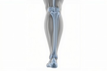 Human leg bones, anatomy, rear view, white background, medical illustration