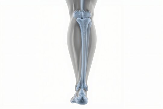 Human leg bones, anatomy, rear view, white background, medical illustration - Powered by Adobe