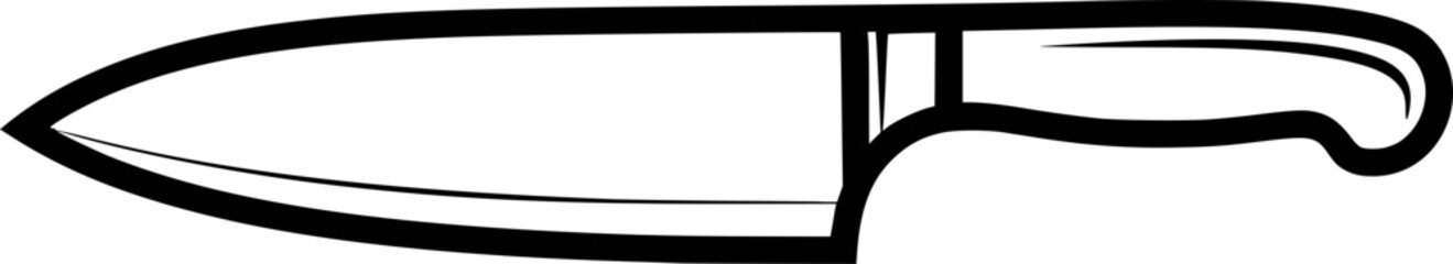 Obraz premium Chef's Knife Silhouette Vector Illustration for Culinary Designs 