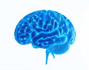 x-default Glowing Blue Brain Stock Photo