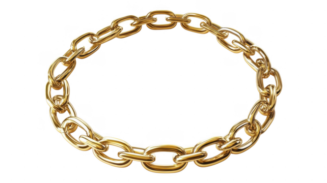 Gold chain necklace with transparent design in a minimalistic layout