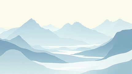 Serene Mountain Landscape With Water nature river