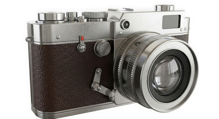 Ai generated image of vintage camera isolated on transparent background